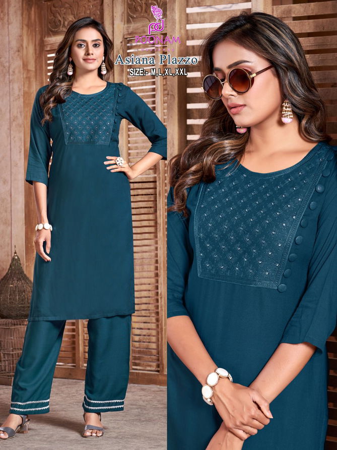 Asiana By Poonam 1001 To 1006 Kurti With Bottom Collection

